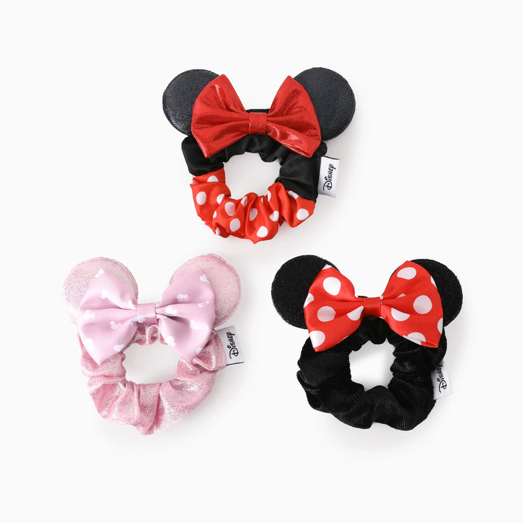 Disney Minnie Mouse Bow Scrunchies 3-Pack for Girls Red