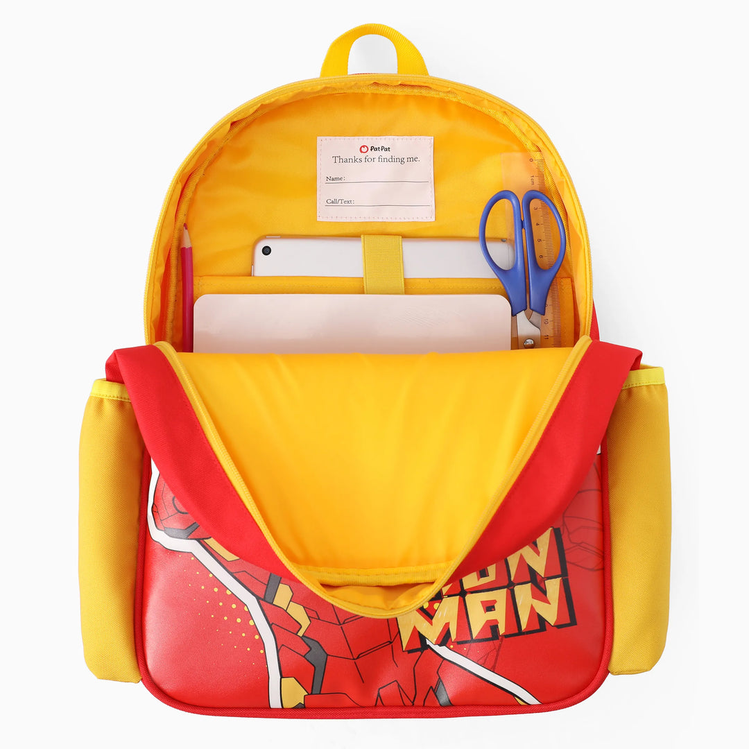 PatPat Marvel Iron Man Kids Backpack for Daycare and Kindergarten, Roomy Toddler Daypack with Comfortable Padded Shoulder Straps Red