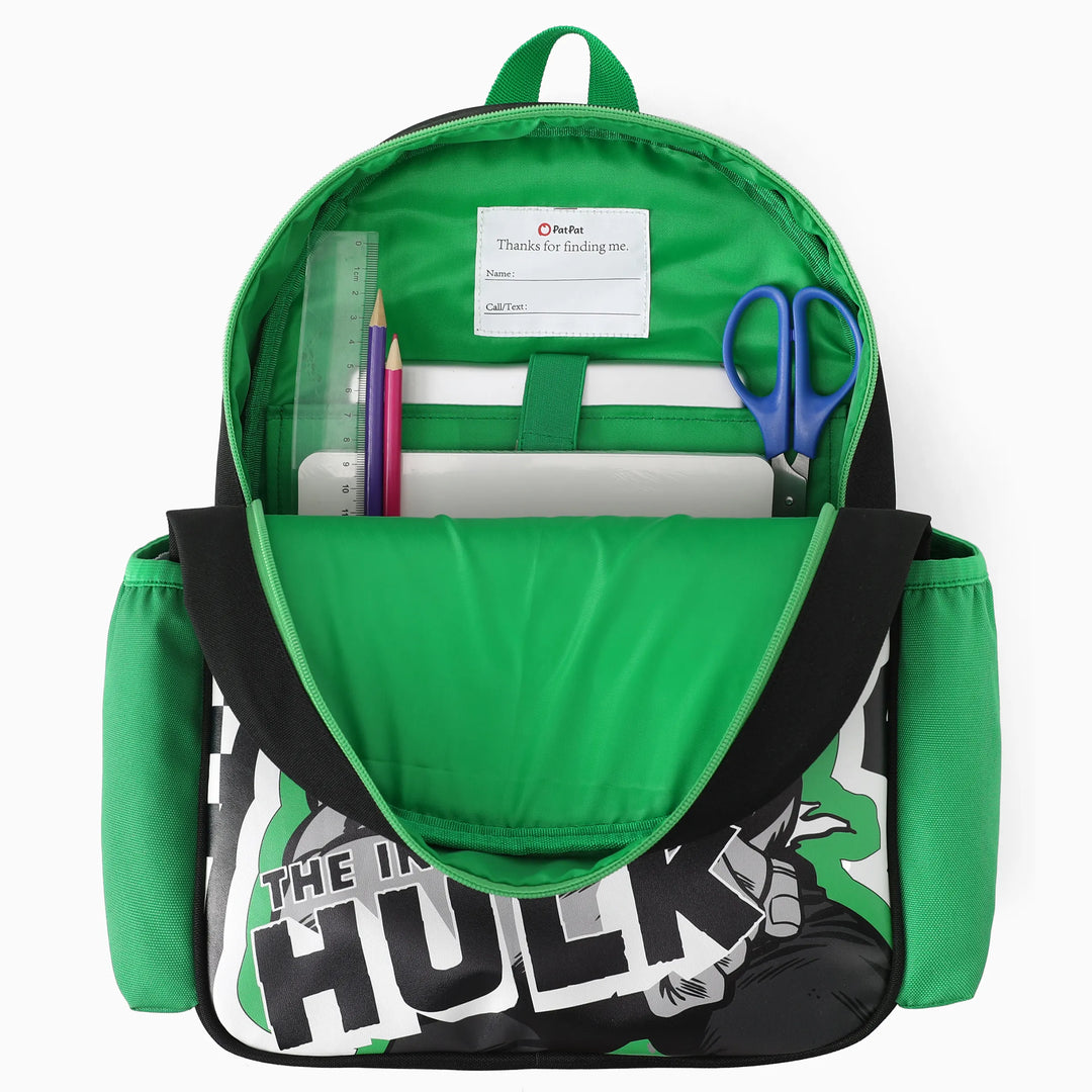 PatPat Marvel Hulk Kids Backpack for Daycare and Kindergarten, Roomy Toddler Daypack with Comfortable Padded Shoulder Straps Green