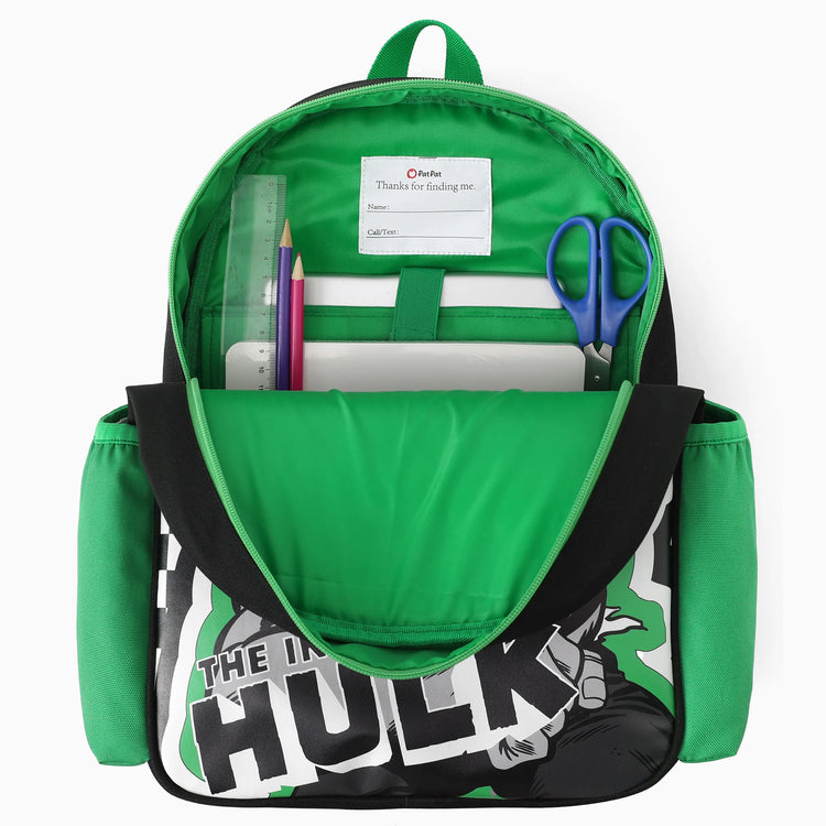 PatPat Marvel Hulk Kids Backpack for Daycare and Kindergarten, Roomy Toddler Daypack with Comfortable Padded Shoulder Straps Green