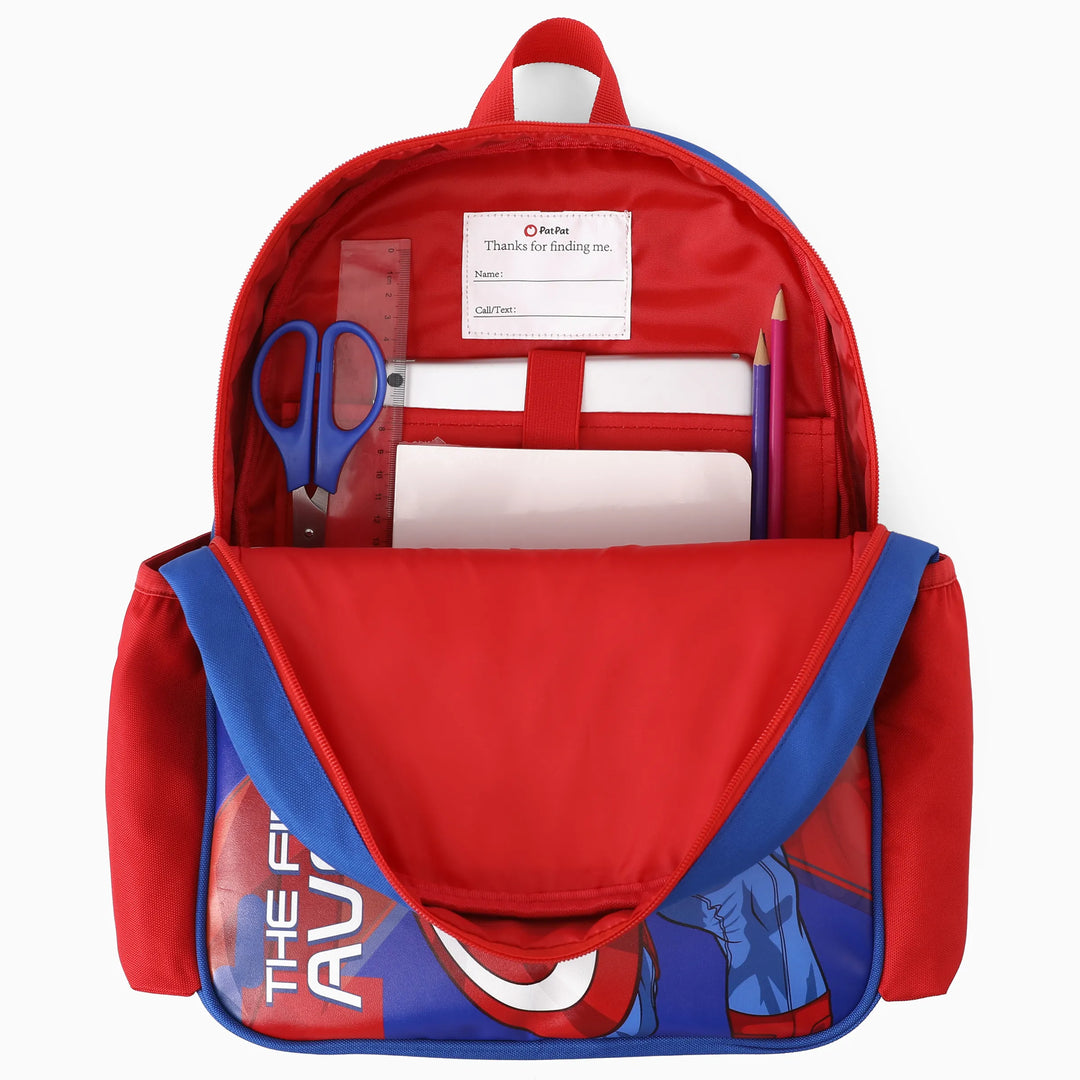 PatPat Marvel Captain America Kids Backpack for Daycare and Kindergarten, Roomy Toddler Daypack with Comfortable Padded Straps Blue