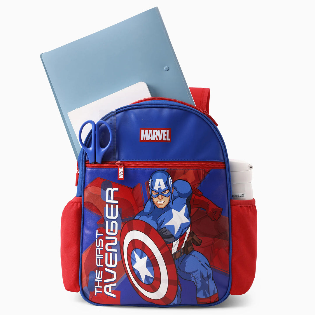 PatPat Marvel Captain America Kids Backpack for Daycare and Kindergarten, Roomy Toddler Daypack with Comfortable Padded Straps Blue