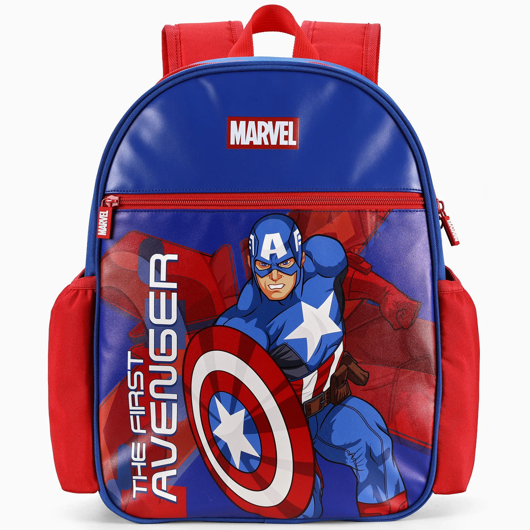 PatPat Marvel Captain America Kids Backpack for Daycare and Kindergarten, Roomy Toddler Daypack with Comfortable Padded Straps Blue