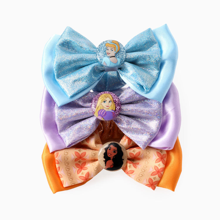 Disney Princess 3-Pack Bow Hair Scrunchies for Girls