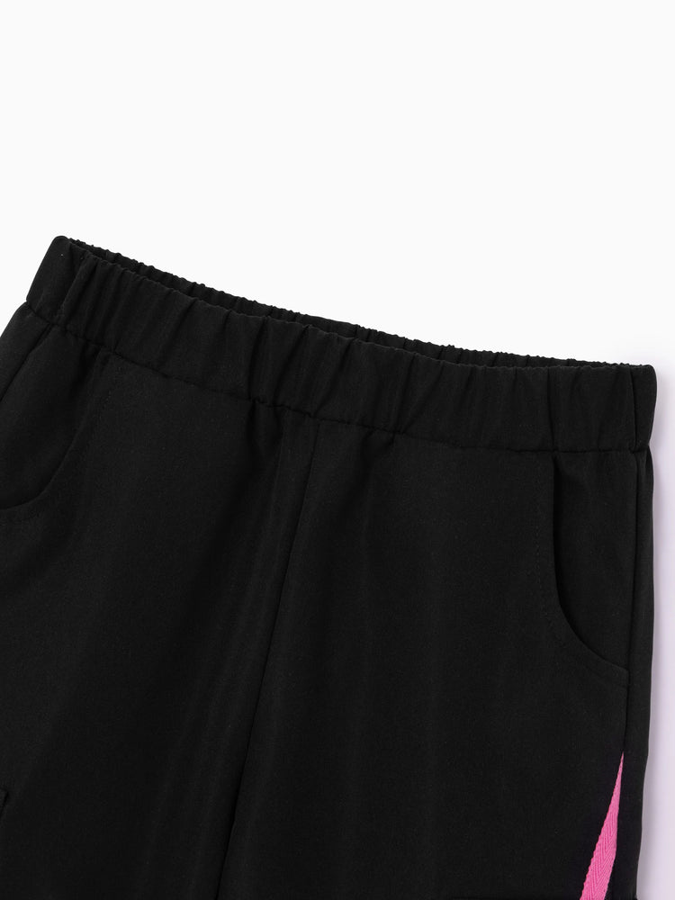 NEON Pop Toddler/Kid Girl Cargo Pants Set Hot Pink