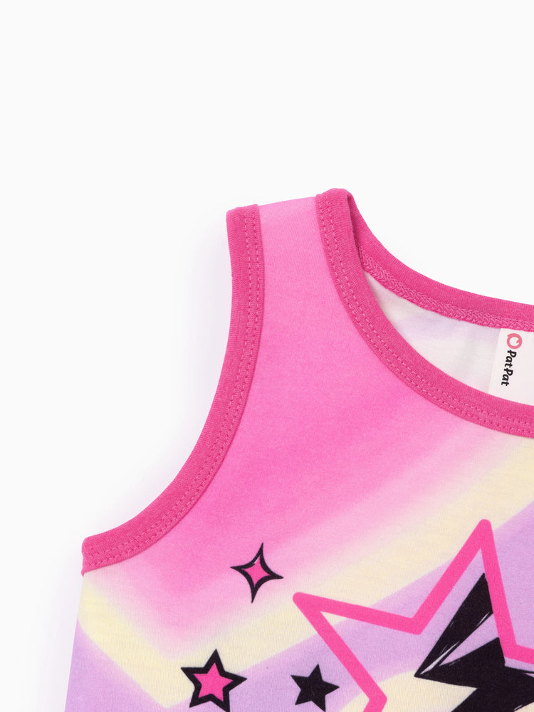 NEON Pop Toddler/Kid Girl Cargo Pants Set Hot Pink