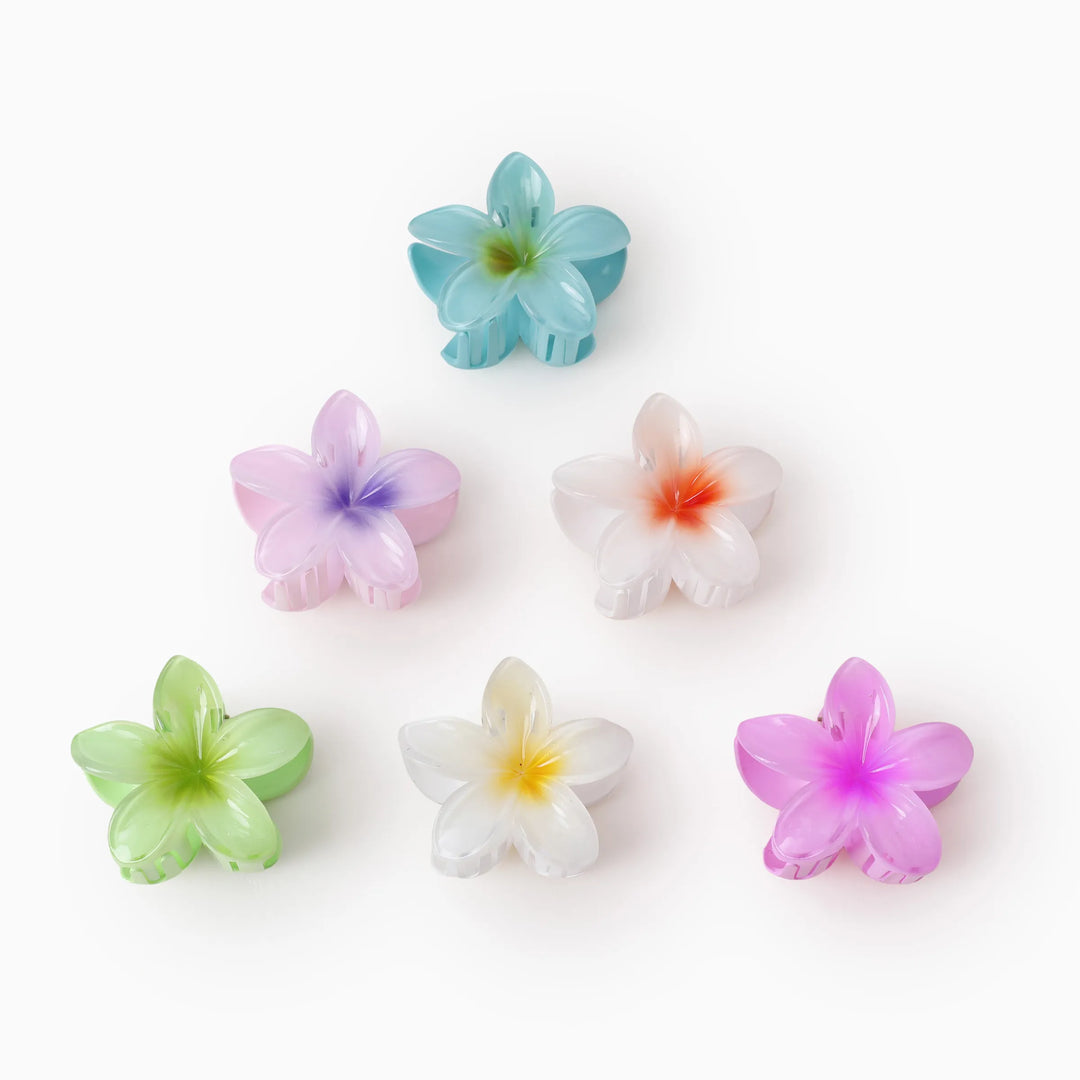 6-Pack Colorful Flower Hair Claw Clips
