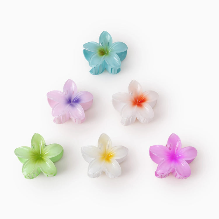 6-Pack Colorful Flower Hair Claw Clips