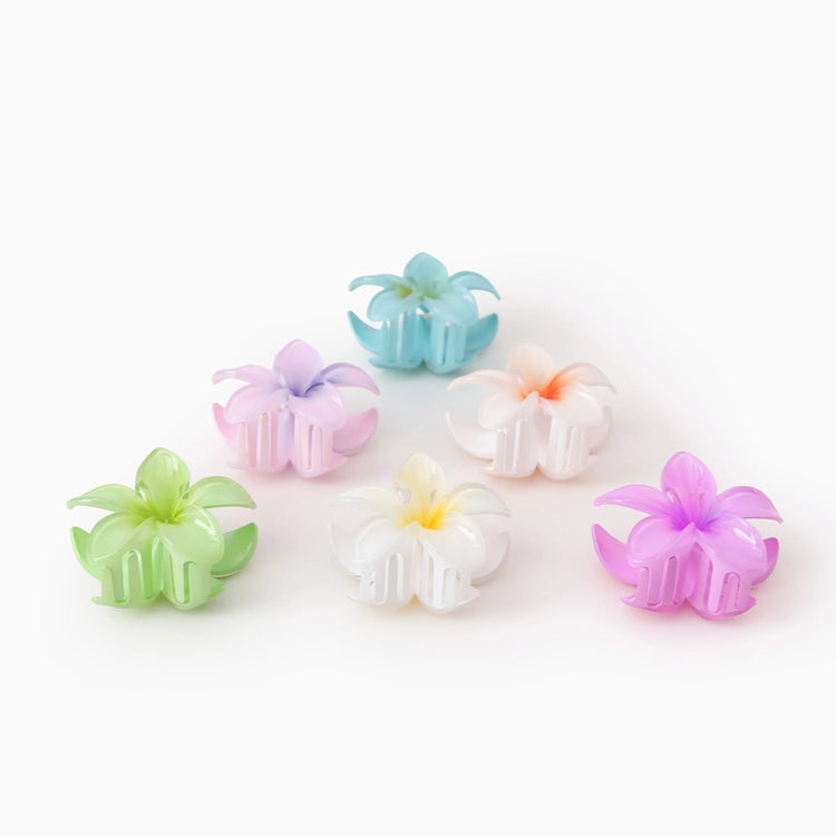 6-Pack Colorful Flower Hair Claw Clips