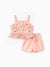 Ocean Vibes Baby Girl Top & Shorts Set Light Pink