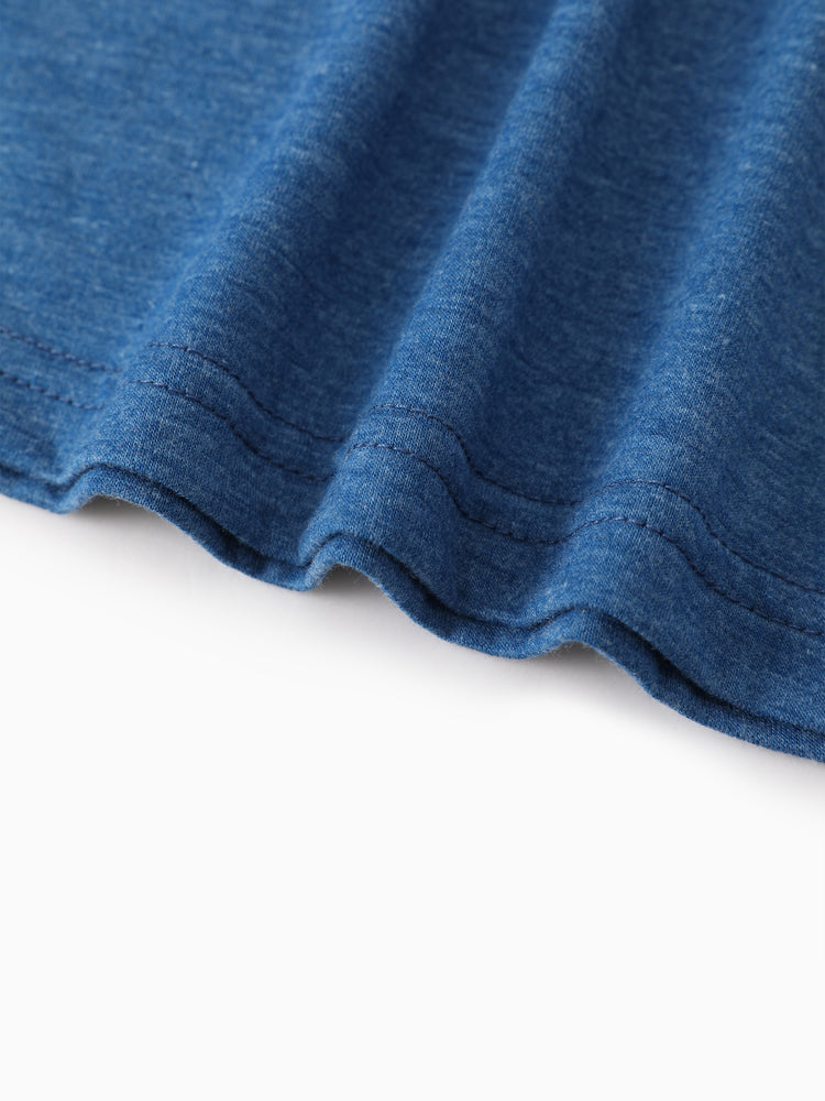 Unabhängigkeitstag Mama und ich patriotisches Kirschmuster lässiges ärmelloses Kleid Blau