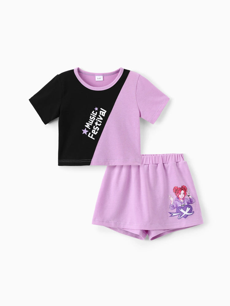 NEON Pop Toddler Girl Skort Set Purple