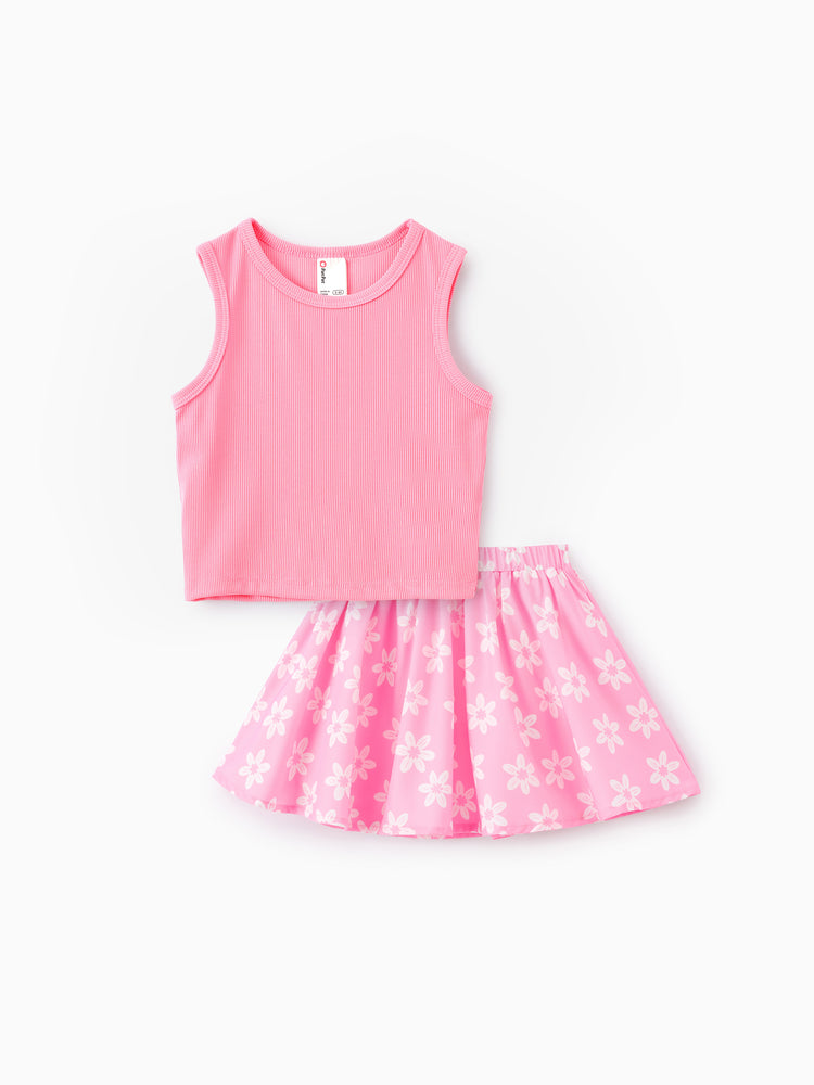 Fresh Market Toddler Girl Floral Top & Skirt Set Pink
