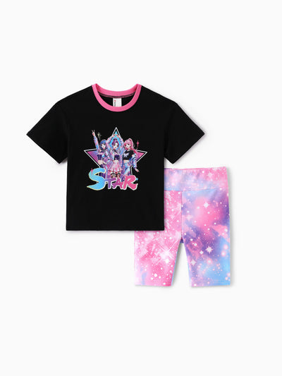 NEON Pop Toddler/Kid Girl Biker Shorts Set Black