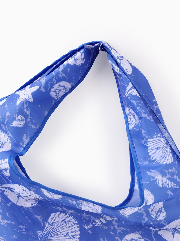 Foldable Waterproof Oxford Tote Bag Blue