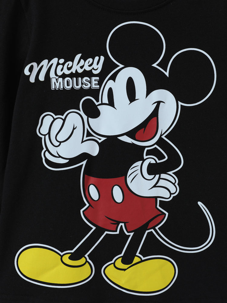 Disney Mickey & Friends Long-Sleeve Two-Piece Set Black and Gray