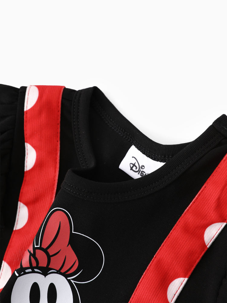 Disney Mickey & Friends Christmas Polka Dot Overall Dress Black+Red