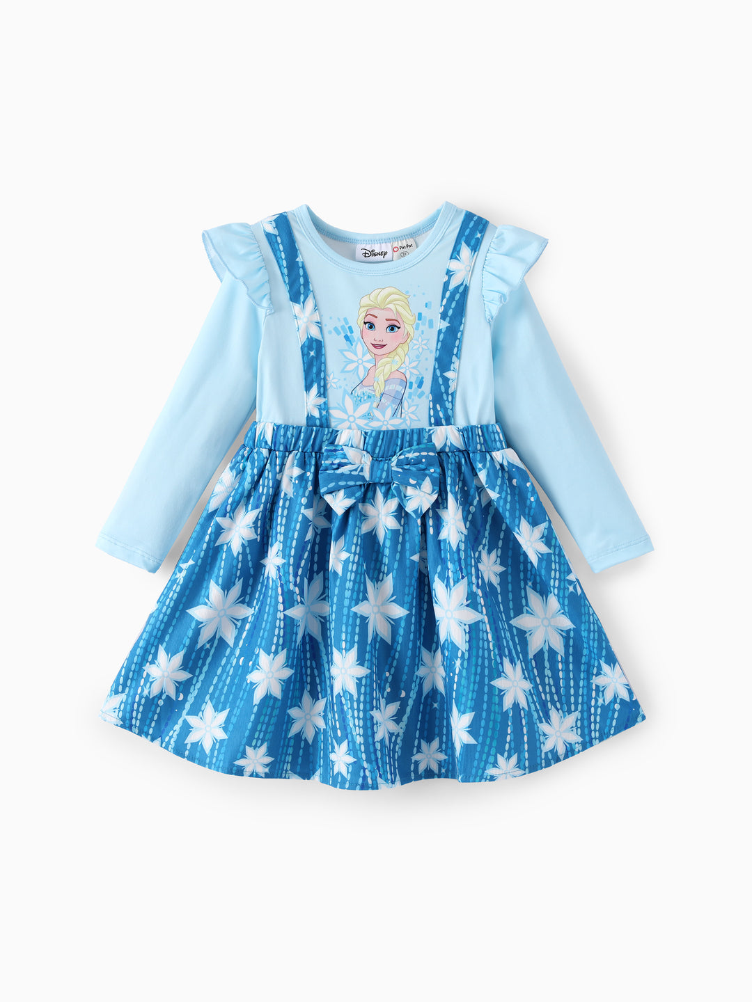 Disney Frozen Polka Dot Suspender Dress Blue