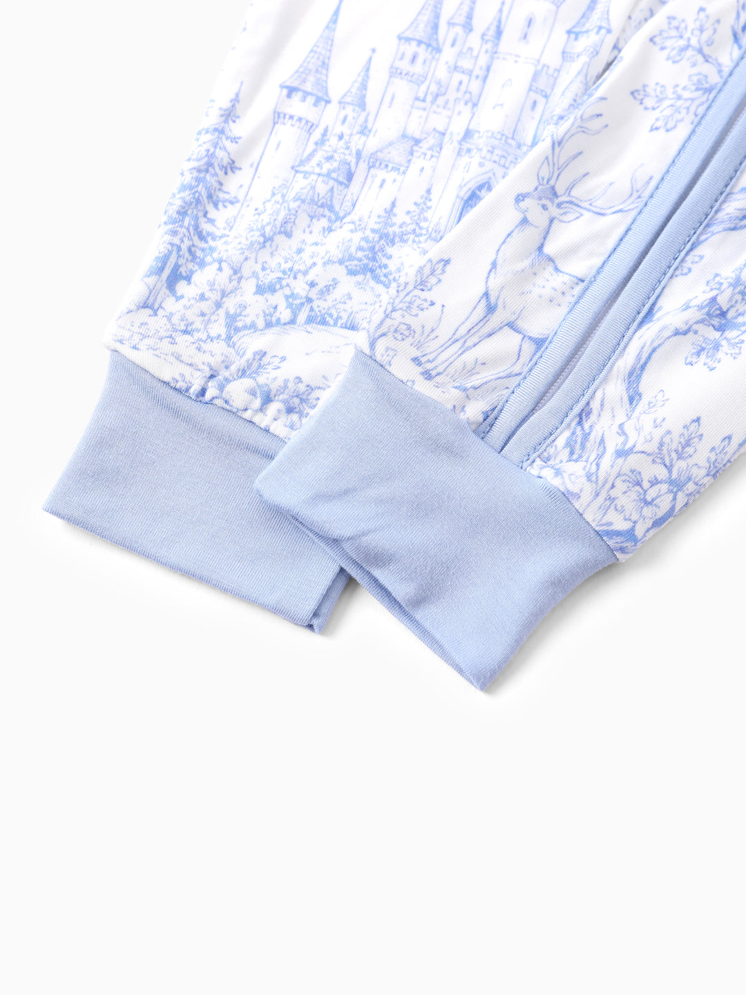 Patpat Baby Neutral 1pc Floral Bamboo Blend Snug Fitting Zip Up Footless Pajamas Sky blue