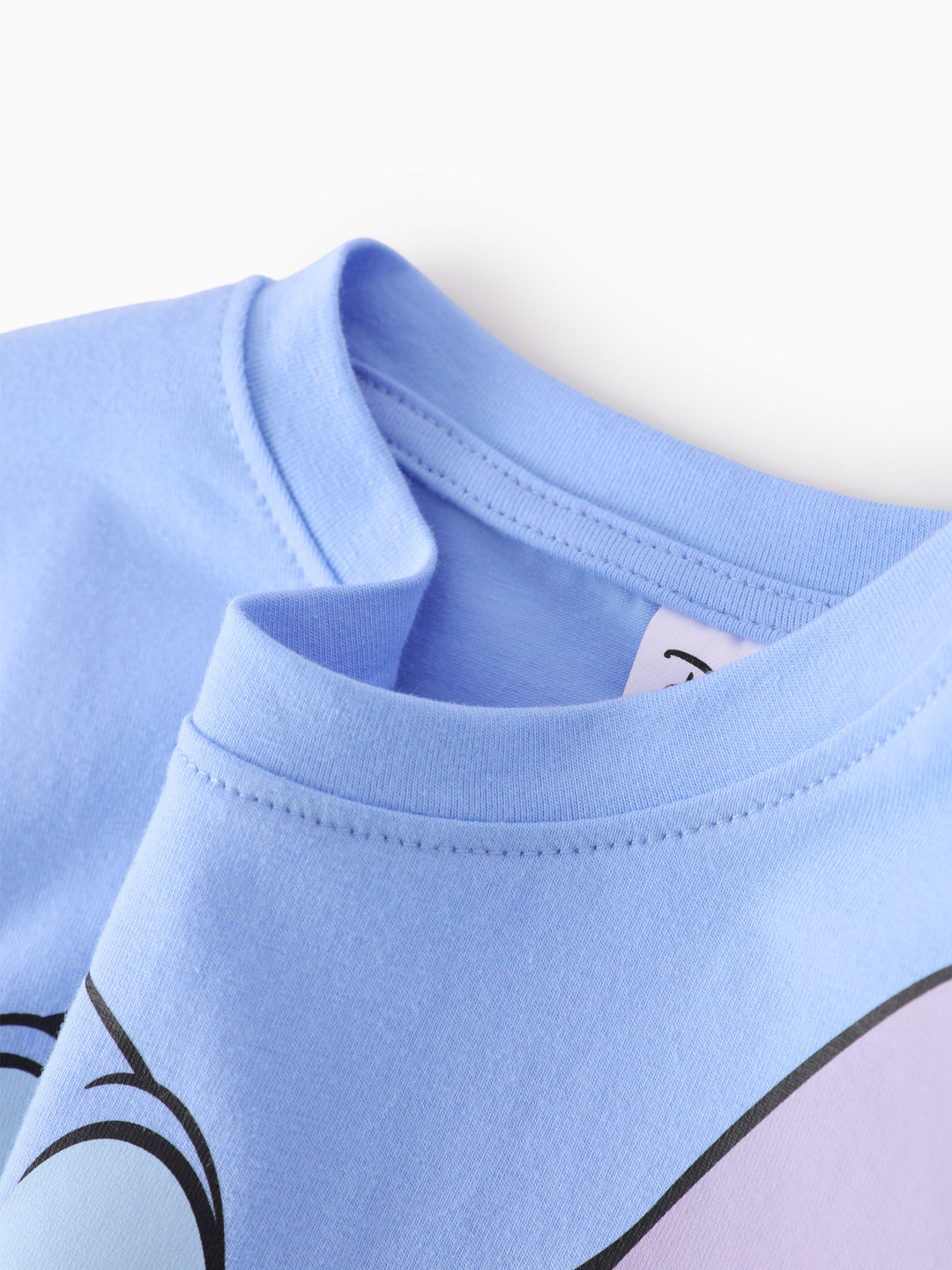 Disney Stitch Girls' Long-Sleeve Two-Piece Set Blue and White