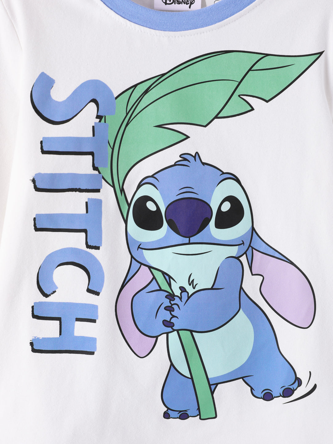 Disney Stitch Girls' Long-Sleeve Two-Piece Set Blue and White