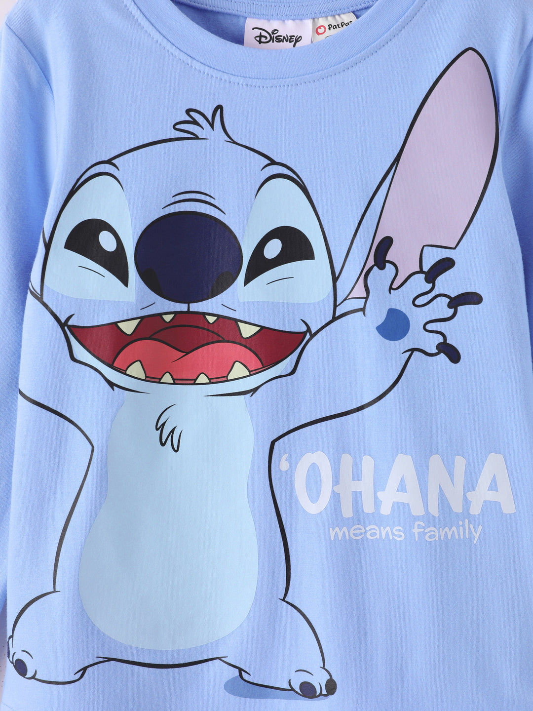Disney Stitch Girls' Long-Sleeve Two-Piece Set Blue and White
