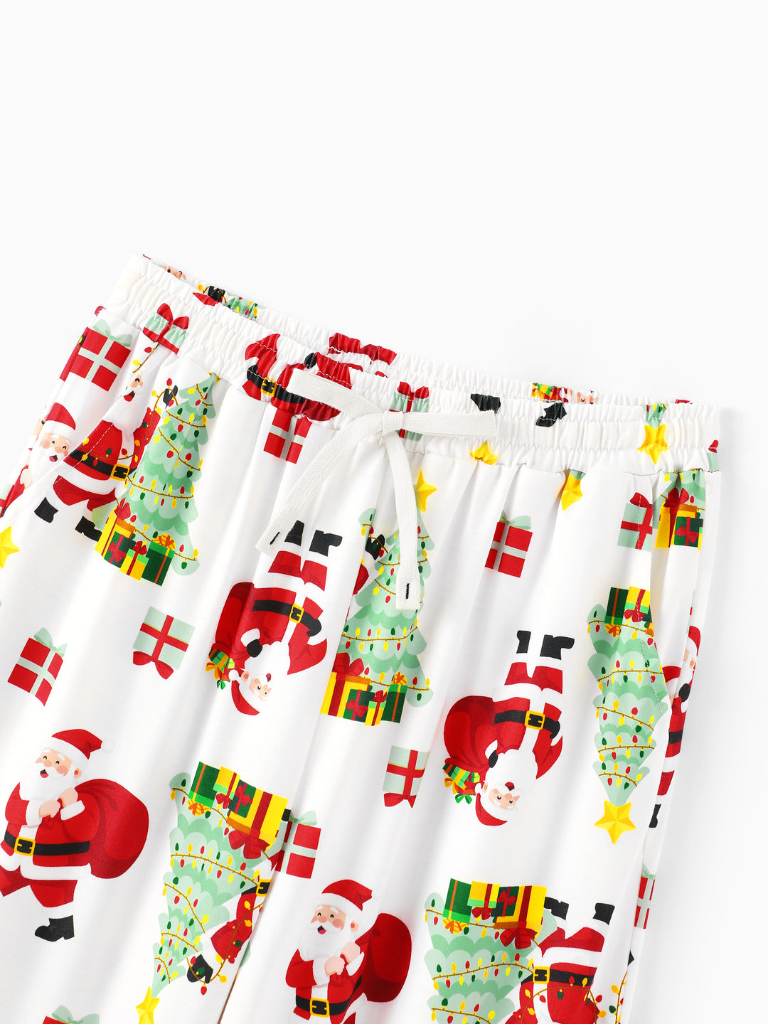 PatPat Matching Family Christmas Pajamas Santa & Christmas Tree Print Green