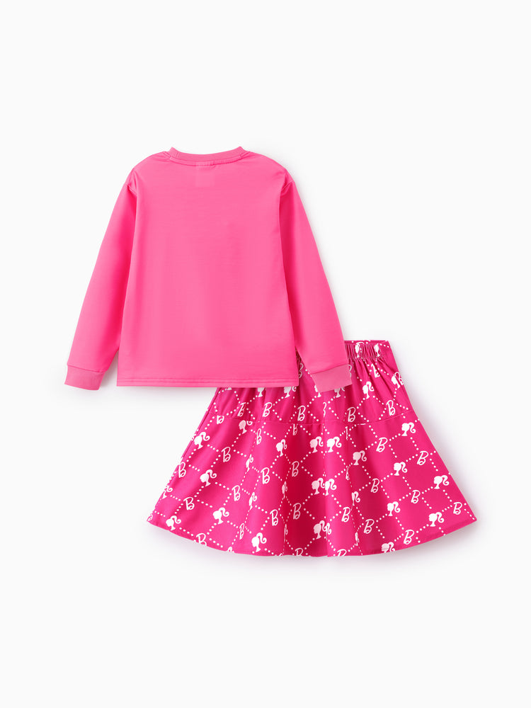 Barbie Pink Top & Skirt Set Hot Pink
