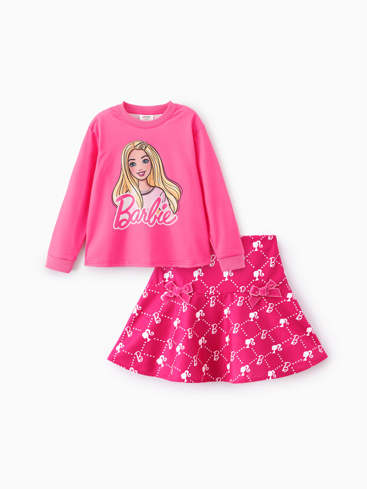 Barbie Pink Top & Skirt Set Hot Pink