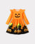 Halloween Toddler Girl Ruffle Sleeve Dress Orange