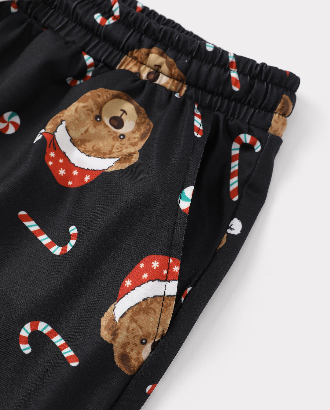 Pyjamas de Noël assortis pour la famille, imprimé ours, noir
