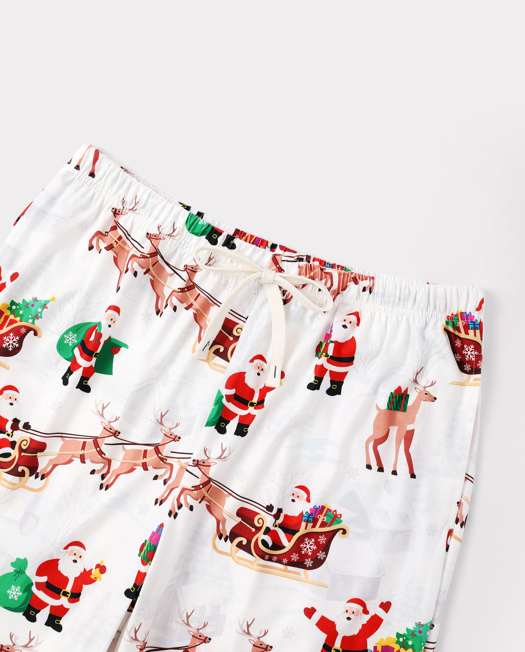 PatPat Family Matching Christmas Pajamas Reindeer & Santa Claus Print White Plus Size
