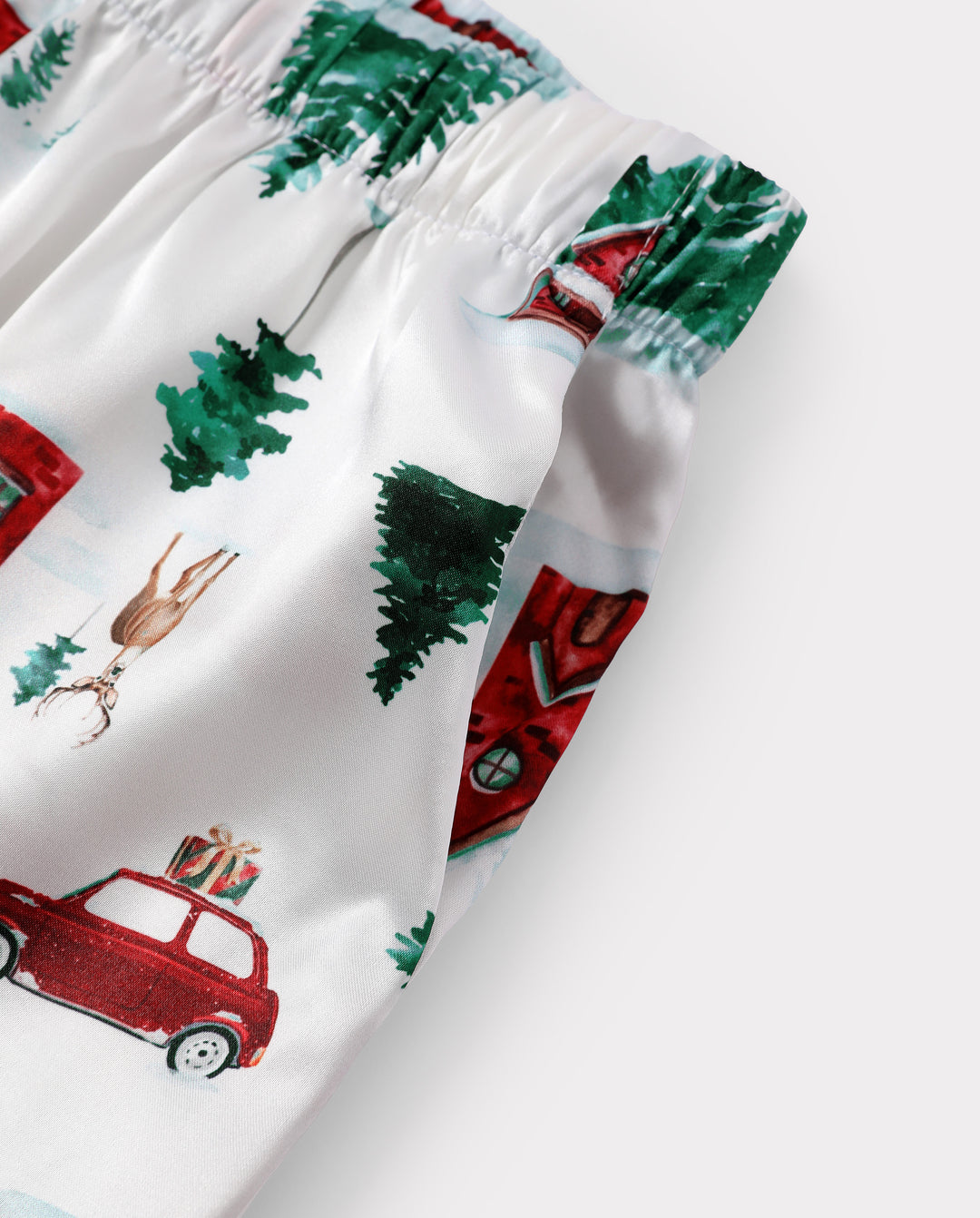 Christmas Matching Family Satin Pajamas Xmas Village Print Multicolor