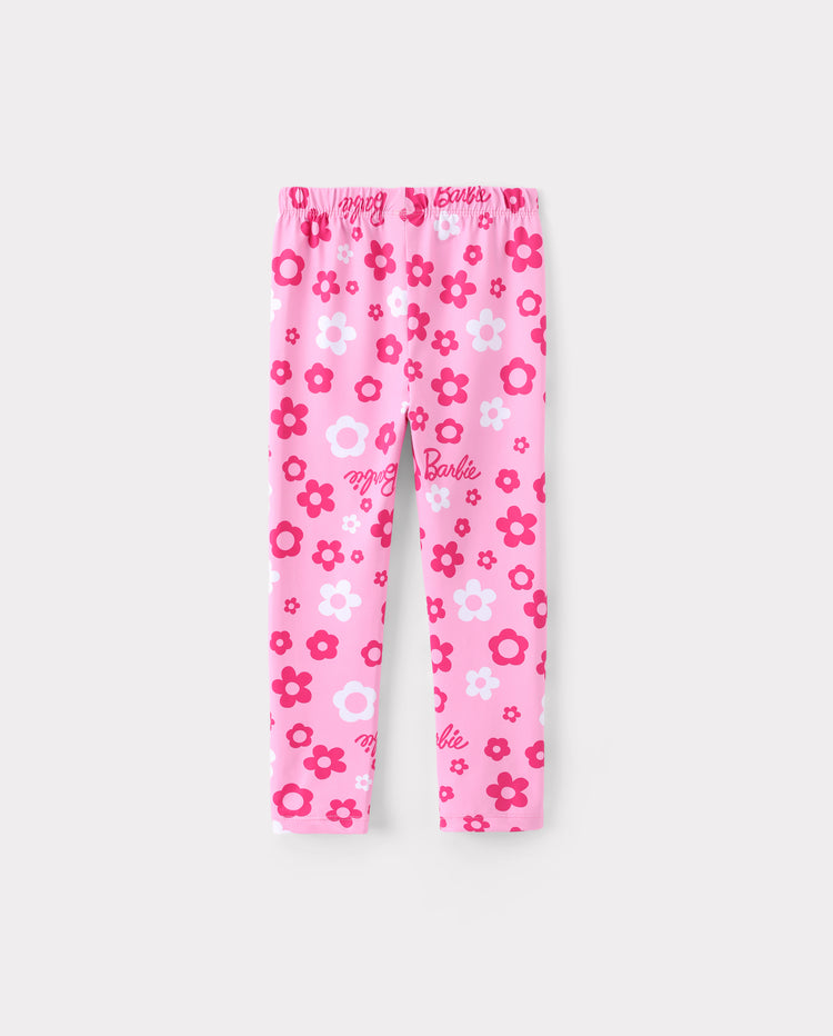 Girl Toddler/Kid Graphic Dress & Floral Leggings Set Pink