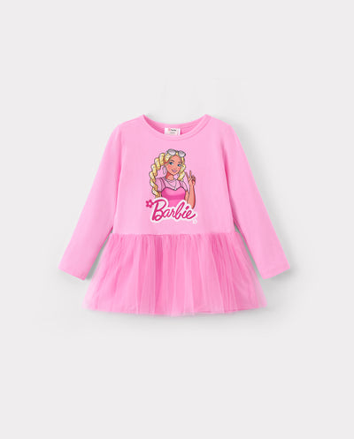 Girl Toddler/Kid Graphic Dress & Floral Leggings Set Pink