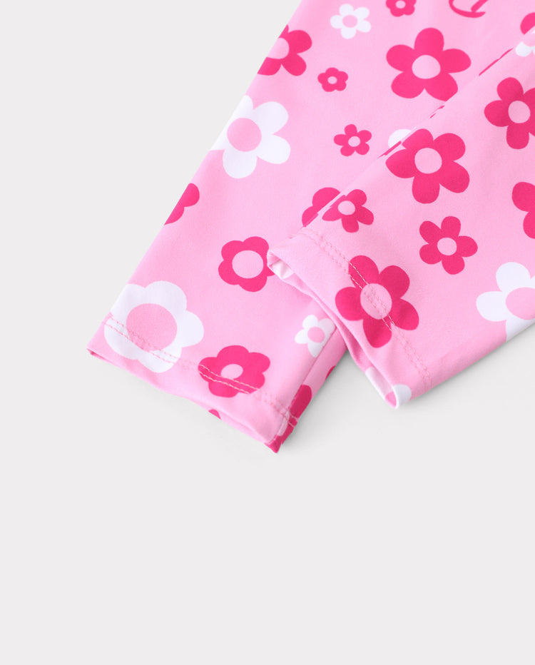 Girl Toddler/Kid Graphic Dress & Floral Leggings Set Pink