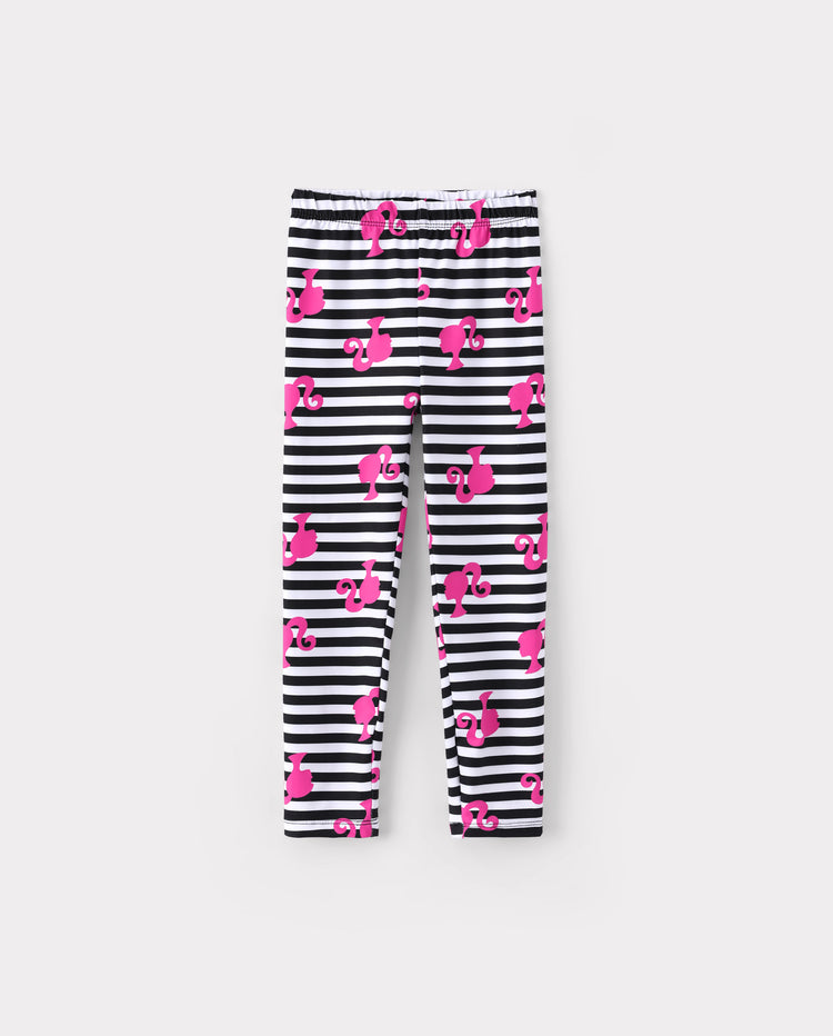 Girl Toddler/Kid Graphic Dress & Floral Leggings Set Black & Pink