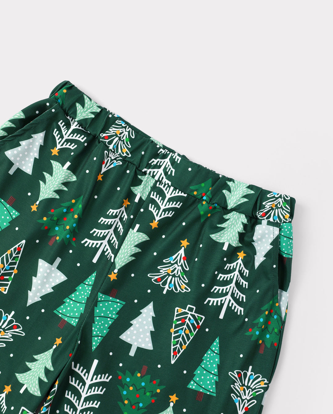 Pijamas navideños a juego para toda la familia, estampado de árbol de Navidad, verde oscuro, talla grande