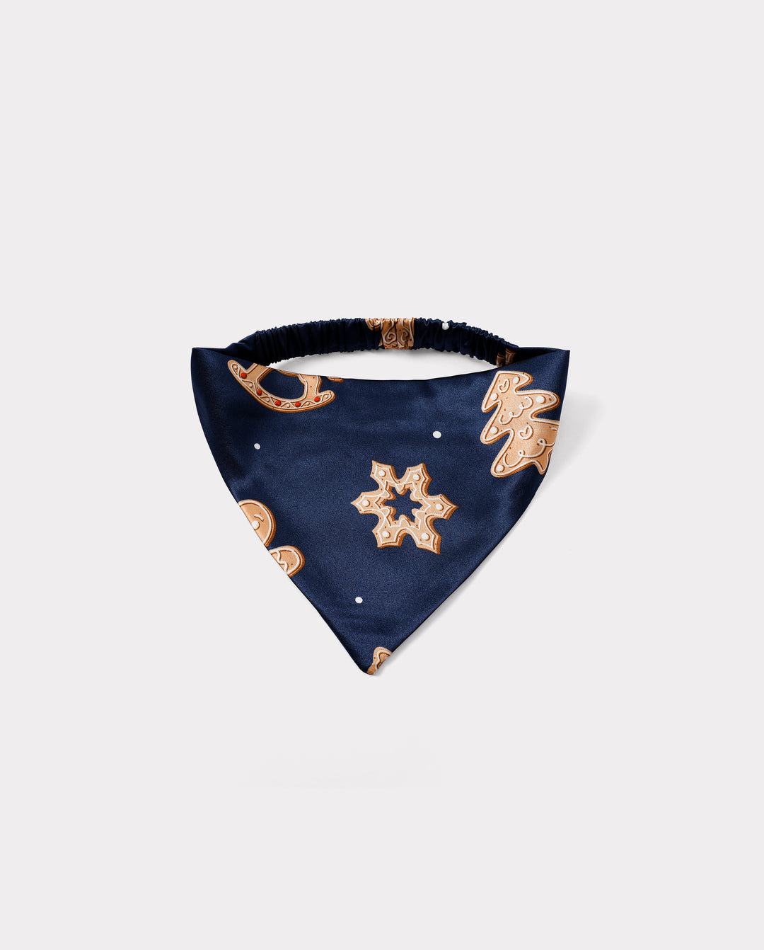 Christmas Matching Family Satin Pajamas Gingerbread Print Navy