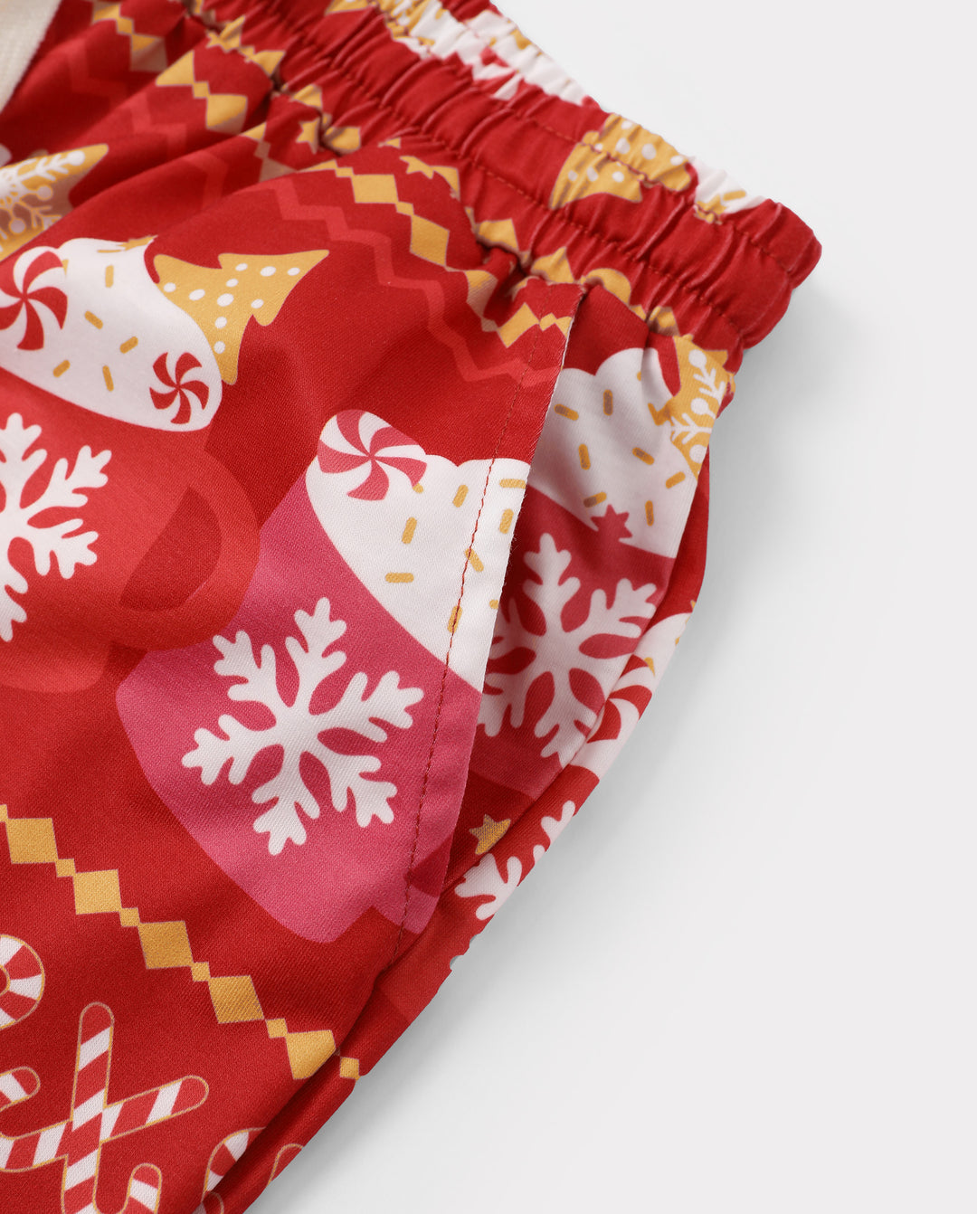 Pyjamas de Noël assortis pour la famille, imprimé motif Fair Isle et mug, rouge
