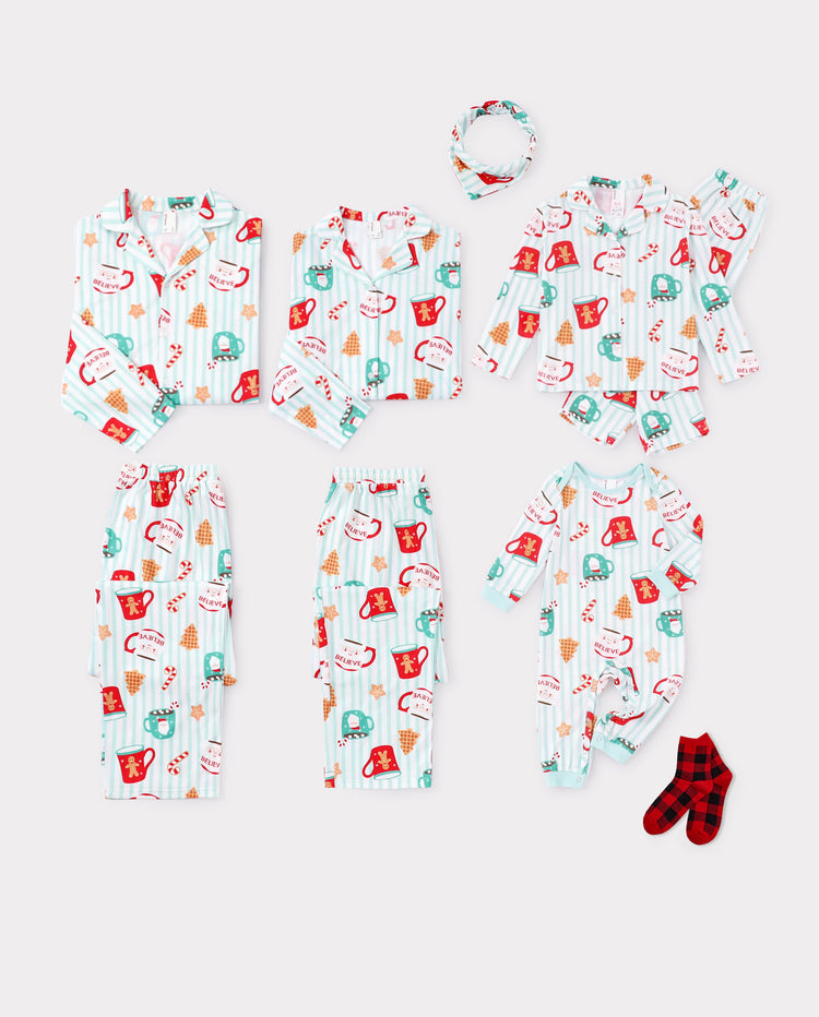 Christmas Matching Family Pajamas Mug Print Teal