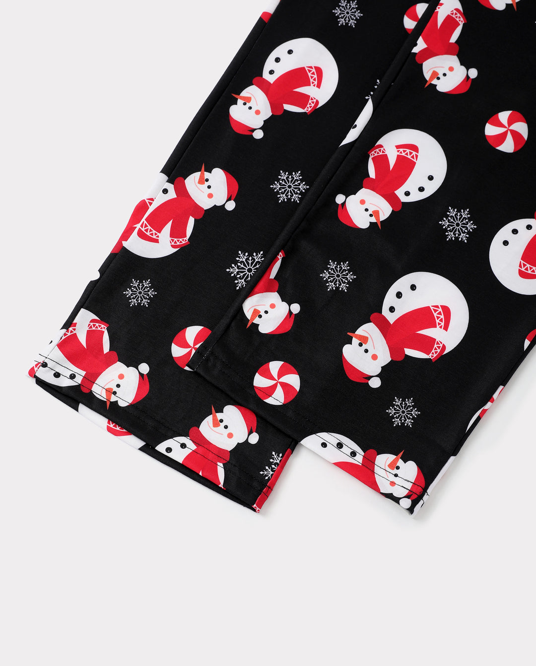 Christmas Matching Family Pajamas Snowman Print Black