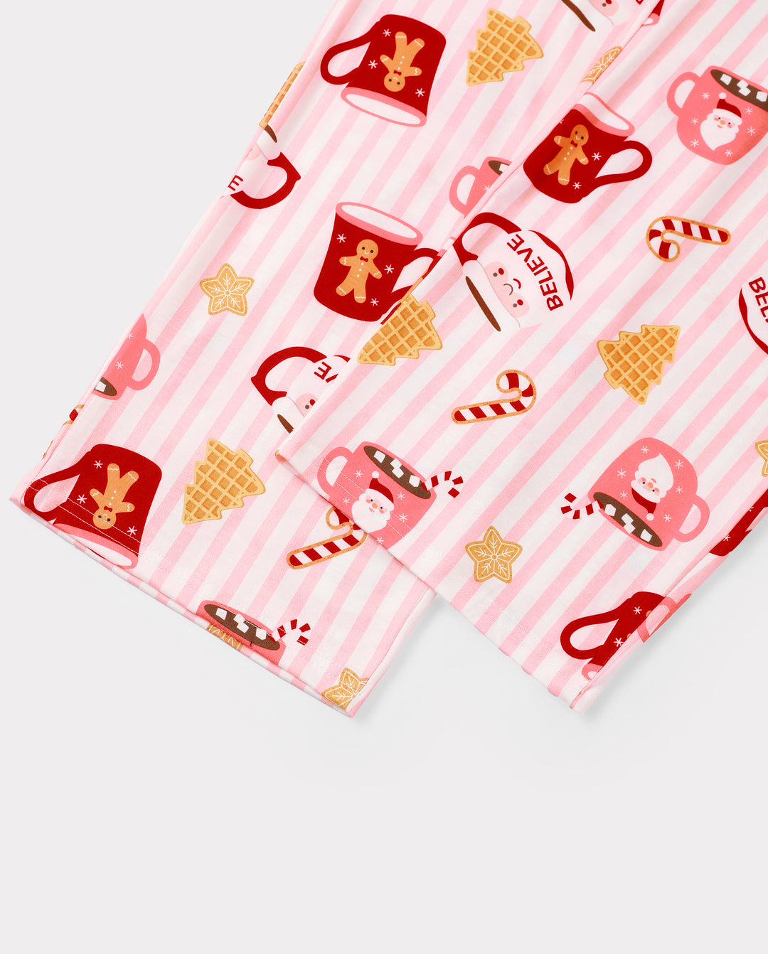 Pyjamas de Noël assortis pour toute la famille, imprimé mugs, rose