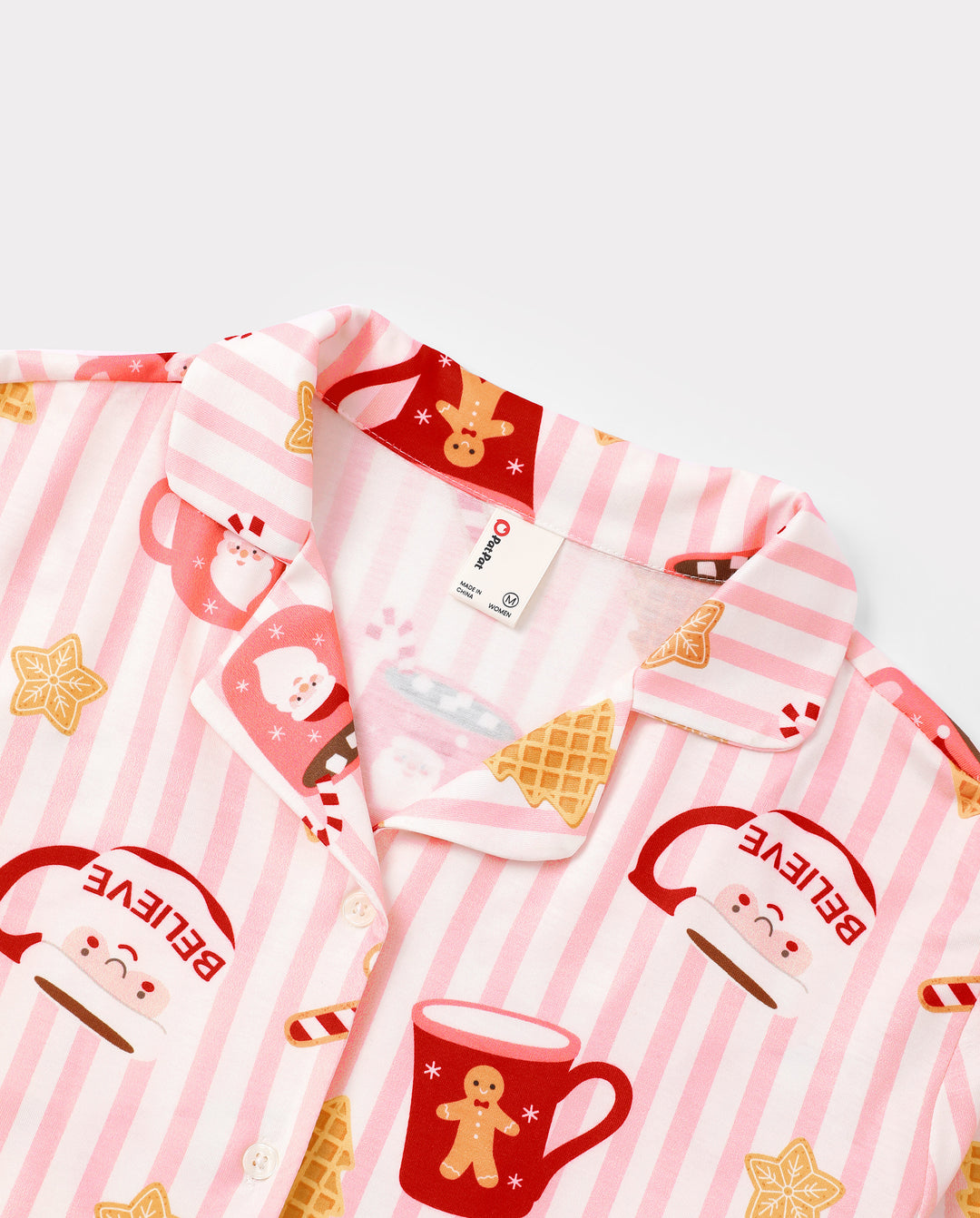 Pyjamas de Noël assortis pour toute la famille, imprimé mugs, rose