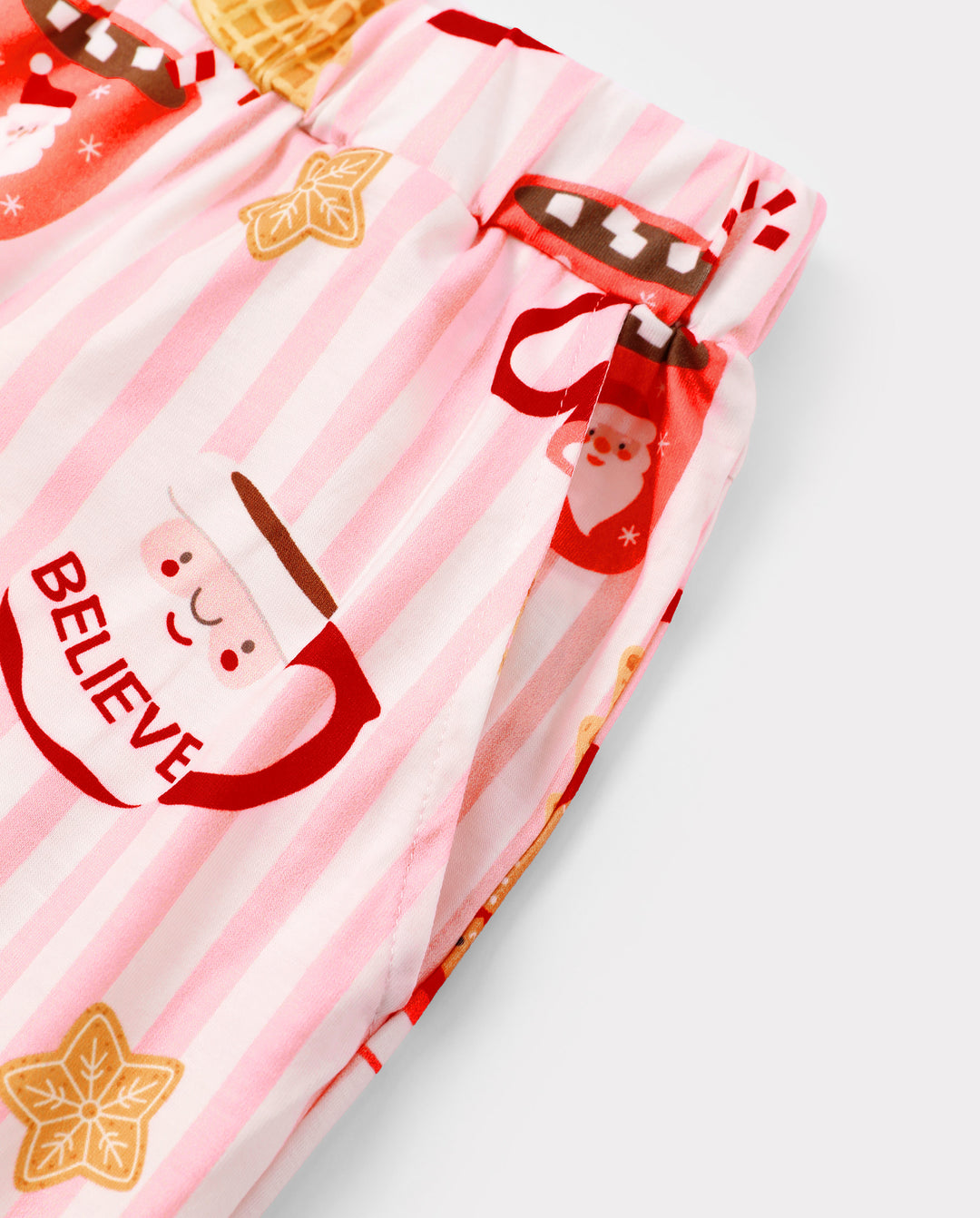 Pyjamas de Noël assortis pour toute la famille, imprimé mugs, rose