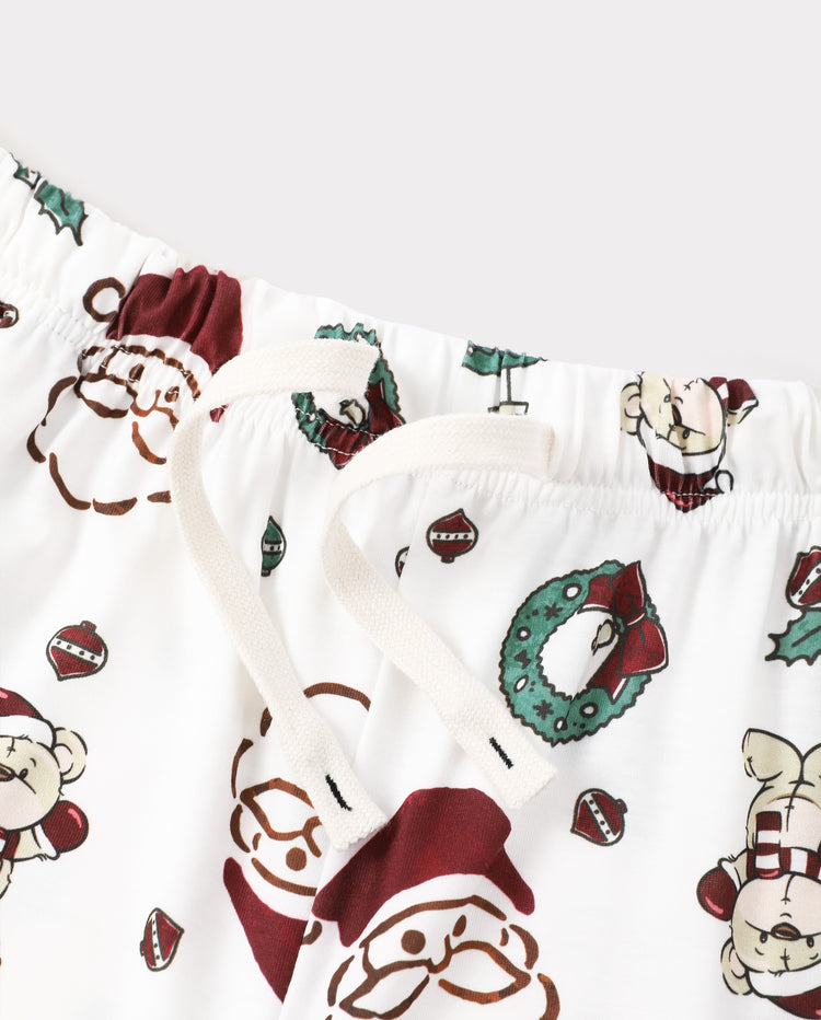Weihnachts-Pyjamas mit Weihnachtsmann- und Weihnachtsbaum-Aufdruck in Rot für die ganze Familie
