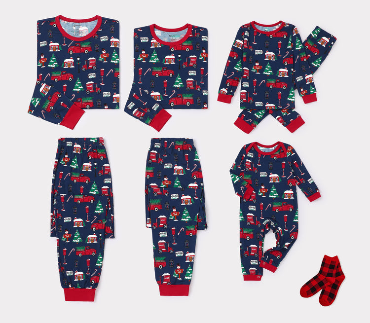 PatPat Matching Family Christmas Pajamas Christmas Village Print Bamboo
