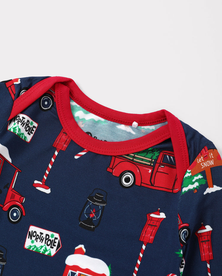 PatPat Matching Family Christmas Pajamas Christmas Village Print Bamboo