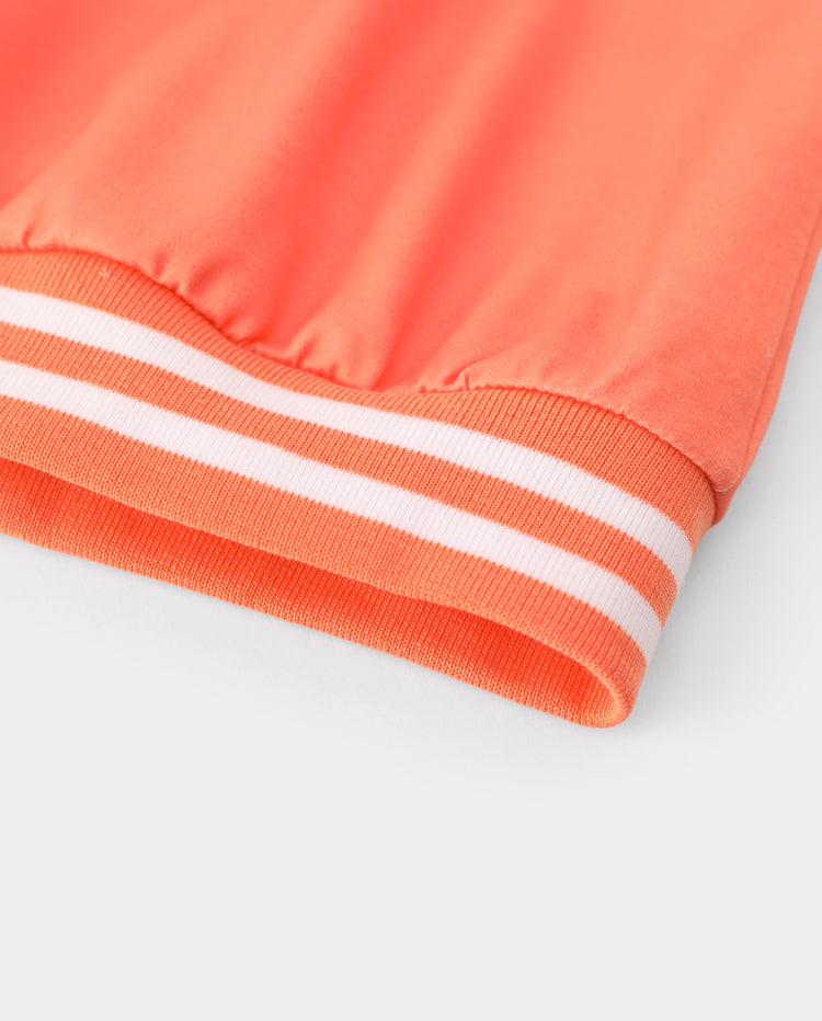Girl Toddler/Kid Pleated Skirt Jacket Set Orange