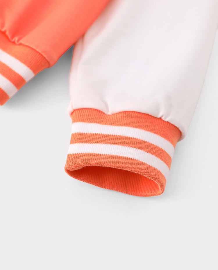 Girl Toddler/Kid Pleated Skirt Jacket Set Orange